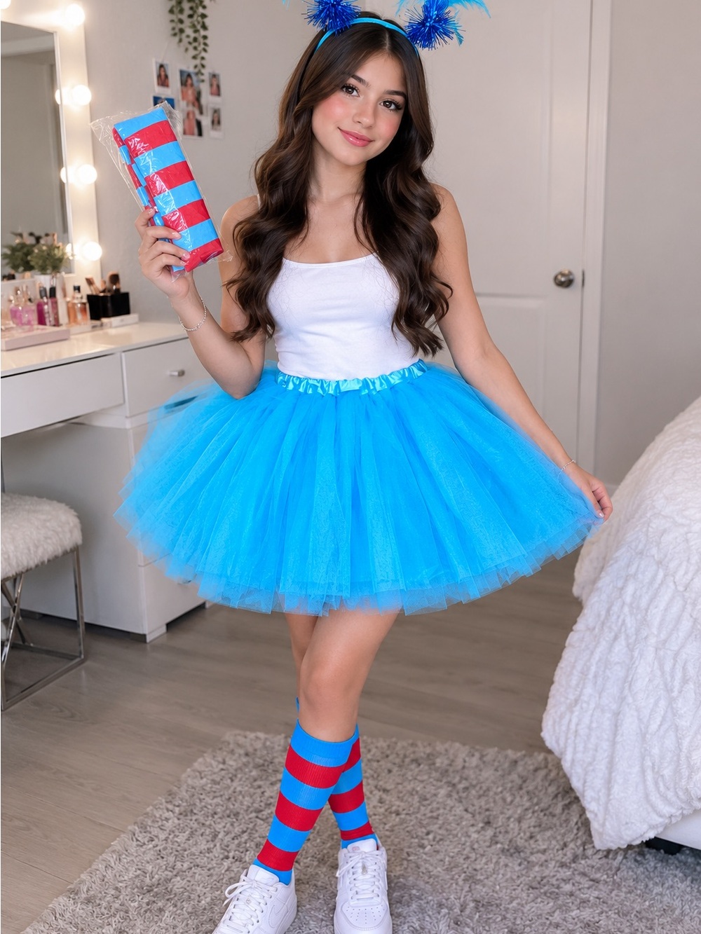 Kids Blue Tulle Tutu Skirt - Lightweight Dance & Costume